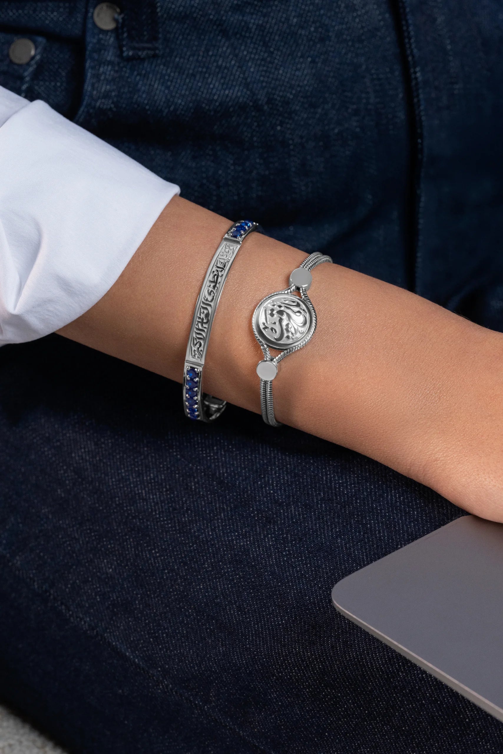 Zeena Silver Platinum Plated Bracelet