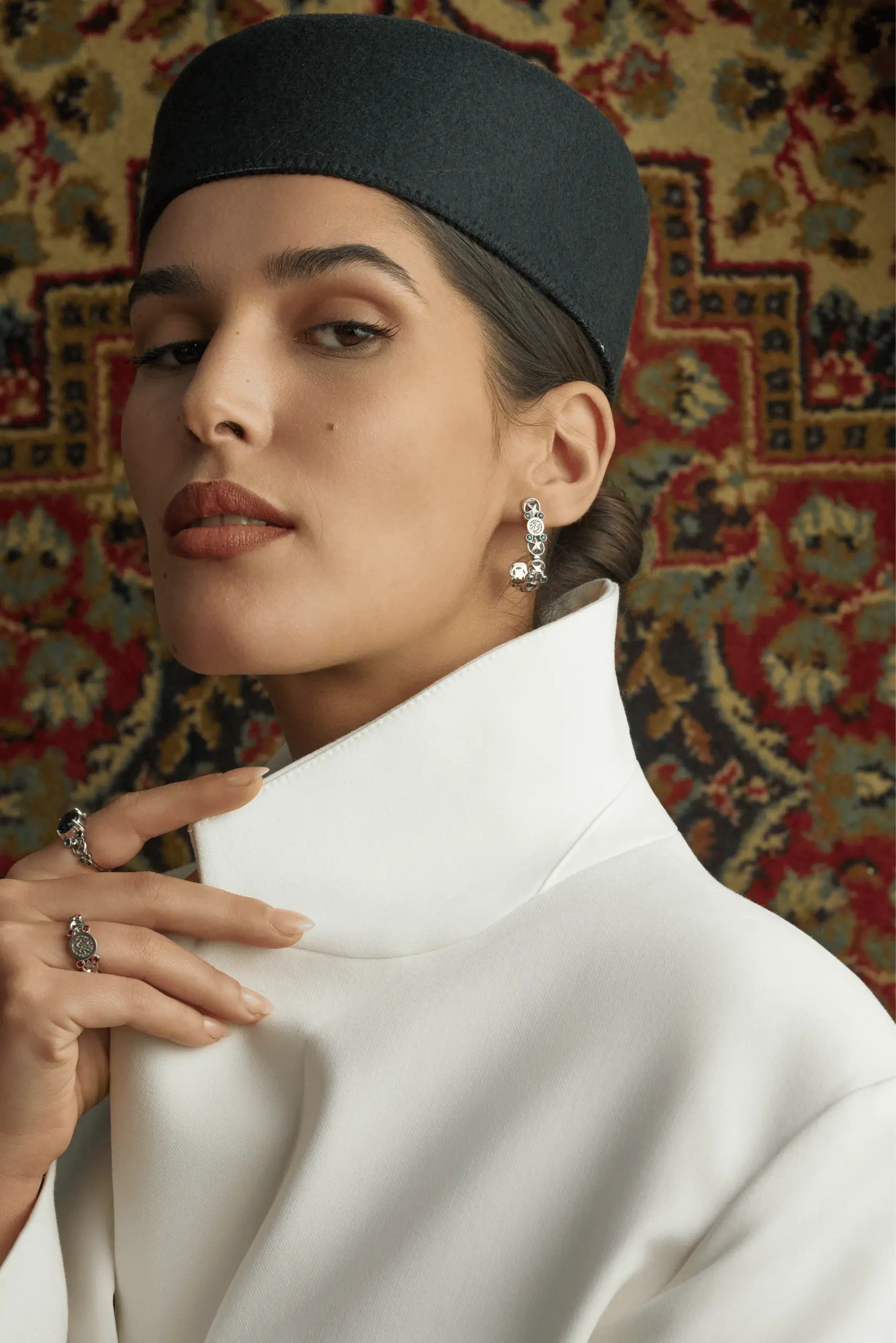 Baheya Silver Hoop Earrings