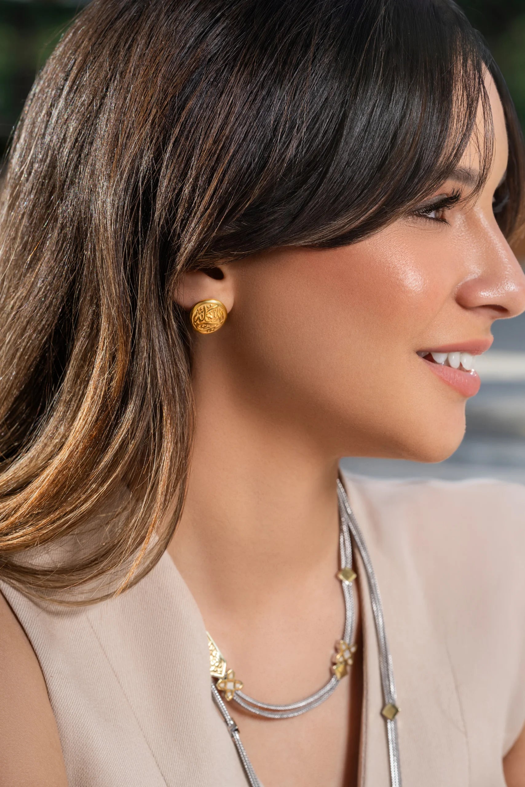 Zeena Gold Cluster Earrings